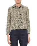 Static Tweed Three-Button Jacket, Multi