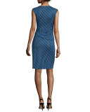 Leora Silk Diagonal Dots Sheath Dress