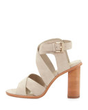 Avery Crisscross Nubuck City Sandal, Dove