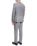 Plaid Wool Two-Piece Suit, Light Gray