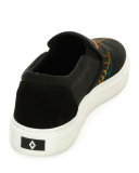 Cerro Blanco Leather Slip-On Sneaker, Black/Orange