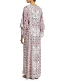 Brephi Embellished Ballet Slipper Maxi Dress, Pink Pattern