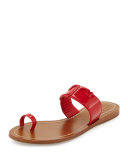Marcia Patent Toe-Ring Sandal, Brilliant Red