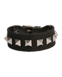 Men's Nylon Rockstud Bracelet, Black