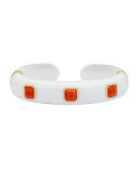 Weekend White Agate Cuff Bracelet with Coral Studs