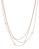 Beads Multilayer Diamond Bezel Chain Necklace in 14K Rose Gold