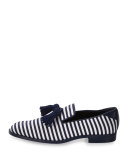 Foxley Men's Striped Tassel Loafer, Blue/White