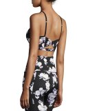 x kate spade new york luxe floral cinched bow bra, black