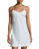 Paradise Lace-Trim Chemise, White