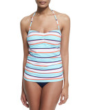 Striped Long Bandini Swim Top