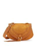 Collins Whipstitch Suede Shoulder Bag, Passito