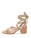 Janis Low Suede Lace-Up Sandal