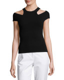 Sleeveless Racer-Cutout Tank, Black