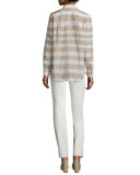 Brody Long-Sleeve Striped Blouse 