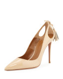 Forever Marilyn Patent Leather Cutout Pump, Nude