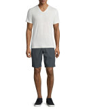 Flap-Pocket Cotton Shorts, Seal Gray