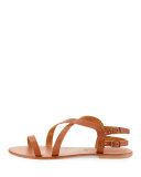 Socoa Strappy Leather Sandal, Cognac