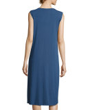 Sleeveless Jewel-Neck Jersey Midi Dress