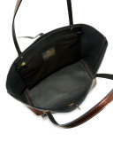 Market Leather Tote Bag, Bronze/Black