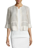 Angelica Zip-Front Grid Jacket 