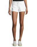 Quinn Mid-Rise Slim Girlfriend Jean Cutoff Shorts, White