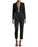 Maya Cropped Blazer, Black