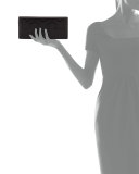 Serif Leather Clutch Bag