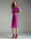 Off-the-Shoulder Contour Popover Dress, Vinaccia
