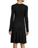Ergonomic Flirty Long-Sleeve Dress, Black