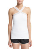 Logo-Front Mesh Training Shorts W/Stripe, Black/White 