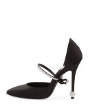 Marlene Crystal-Bow 110mm d'Orsay Pump, Black