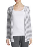 Organic Slub Striped Hooded Cardigan 