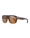 Conrad Shiny Havana Sunglasses, Brown