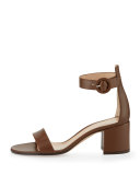 Leather Chunky-Heel Sandal, Texas