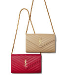 Monogram Matelasse Shoulder Bag, Nude