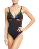 Threading Along One-Piece Swimsuit