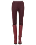 Stretch-Wool Slim-Leg Pants, Mangosteen