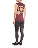 Aura Strappy-Back Performance Tank, Wine