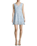 V-Neck Lace Cocktail Dress, Light Lake