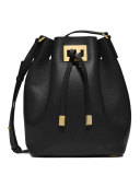 Miranda Medium Drawstring Messenger Bag, Black