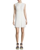 Lace-Bib Pleated Dress