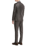 Solid 3-Button Two-Piece Suit, Asphalt