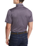 Chain-Print Short-Sleeve Jersey Polo Shirt, Orange