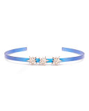 Cosmos Diamond Triple Explosion Titanium Bracelet, Blue