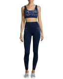 Inco Cropped Sport Leggings, Midnight Peru Print