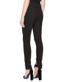 Zip-Cuff Skinny Jeans, Black