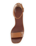 Gabrielle Leather City Sandal, Royal Tan