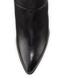 Scrunchy Leather Knee Boot, Black