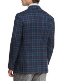 Large-Check Wool/Cashmere-Blend Two-Button Sport Coat