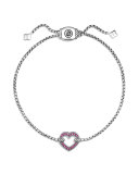 Valentine Hearts Pink Sapphire Station Bracelet